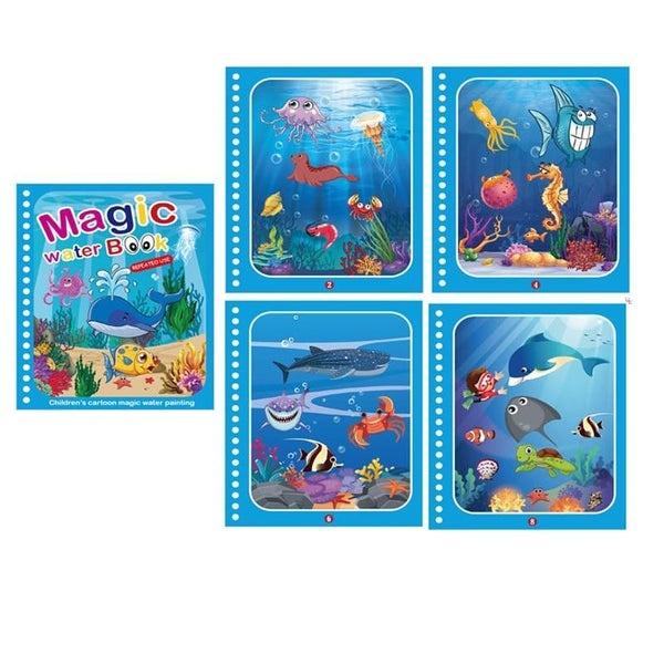 Planet Gates Reusable Magic Water Drawing Book for Kids Coloring Picture Book Magic Water Pen Painting Drawing Board Educational Toys