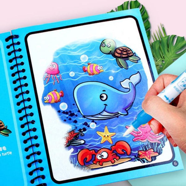 Planet Gates Reusable Magic Water Drawing Book for Kids Coloring Picture Book Magic Water Pen Painting Drawing Board Educational Toys