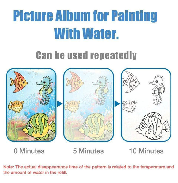 Planet Gates Reusable Magic Water Drawing Book for Kids Coloring Picture Book Magic Water Pen Painting Drawing Board Educational Toys