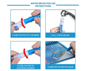 Planet Gates Reusable Magic Water Drawing Book for Kids Coloring Picture Book Magic Water Pen Painting Drawing Board Educational Toys