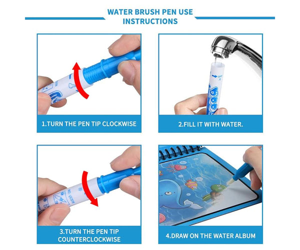 Planet Gates Reusable Magic Water Drawing Book for Kids Coloring Picture Book Magic Water Pen Painting Drawing Board Educational Toys