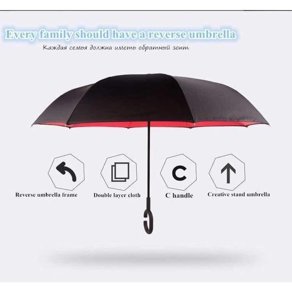 Planet Gates Reverse Umbrella Double Layer Inverted Windproof Rain Car Umbrellas For Women S1004
