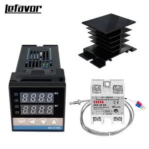 Planet Gates REX-C100 Digital PID Temperature Controller Thermostat SSR output + Max.40A SSR Relay + K Thermocouple Probe High Quality