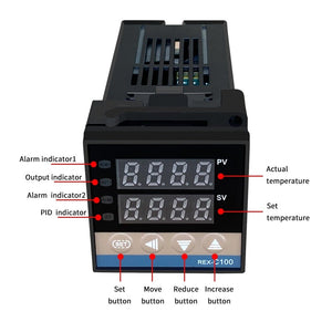 Planet Gates REX-C100 Digital PID Temperature Controller Thermostat SSR output + Max.40A SSR Relay + K Thermocouple Probe High Quality