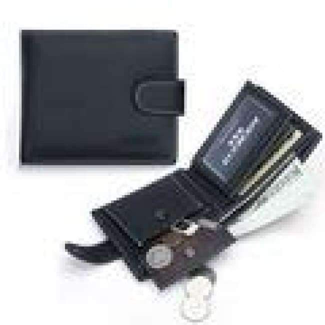 Planet Gates RFID Blocking Genuine Cowhide Leather New Men's Wallets Antimagnetic 3 Folds Black Samll Zipper Coin Pocket ID Card Holder Purse