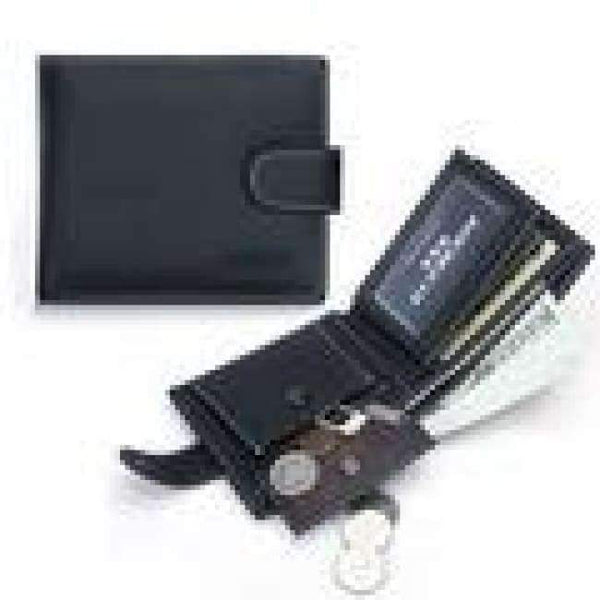 Planet Gates RFID Blocking Genuine Cowhide Leather New Men's Wallets Antimagnetic 3 Folds Black Samll Zipper Coin Pocket ID Card Holder Purse