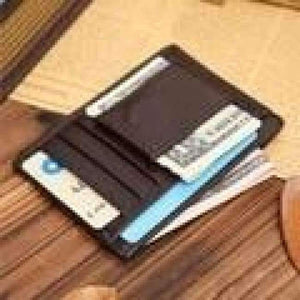 Planet Gates RFID Blocking Genuine Cowhide Leather New Men's Wallets Antimagnetic 3 Folds Black Samll Zipper Coin Pocket ID Card Holder Purse