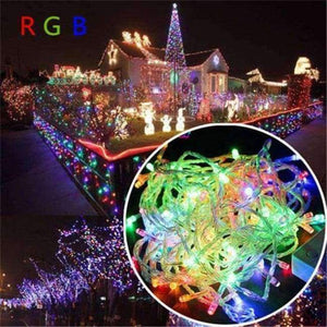 Planet Gates RGB / 100M 600Leds 220V EU Christmas Lights 5M 10M 20M 30M 50M 100M Led String 8 Function Christmas Lights 8 Colors For Wedding Party Holiday Lights