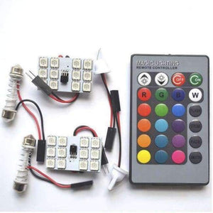 Planet Gates RGB / 12SMD 2X T10 12SMD 15Smd 24smd 36SMD Remote Control Rgb Car Led Panel Auto Lights Reading Dome Festoon Door Light BA9S Adapter DC 12V