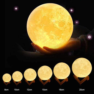 Planet Gates RGB 16 Colors Moon Lamp Night Light Touch Sensor Remote 2 Control USB Rechargeable 3D Print Moon Light night lamp IQ