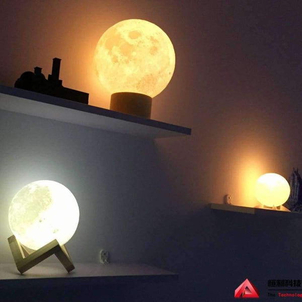 Planet Gates RGB 16 Colors Moon Lamp Night Light Touch Sensor Remote 2 Control USB Rechargeable 3D Print Moon Light night lamp IQ