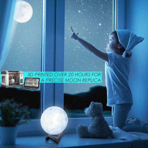 Planet Gates RGB 16 Colors Moon Lamp Night Light Touch Sensor Remote 2 Control USB Rechargeable 3D Print Moon Light night lamp IQ
