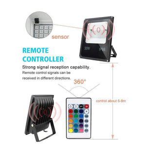 Planet Gates RGB / 20W  220V Led Flood Light Outdoor Spotlight Floodlight Remote Led 20W 30W 50W Led Reflector IP66 Waterproof Garden 220V RGB Lighting