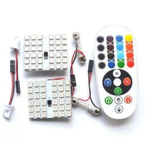Planet Gates RGB / 36SMD 2X T10 12SMD 15Smd 24smd 36SMD Remote Control Rgb Car Led Panel Auto Lights Reading Dome Festoon Door Light BA9S Adapter DC 12V