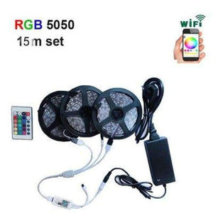 Planet Gates RGB / 5050 30LED / Není vodotěsné SMD5050 5m 10m 15m 20m 30/60LED/m LED páska Voděodolná diodová páska 24k Wifi kontrolér DC 12V adaptér sada RGB LED páska