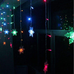 Planet Gates RGB / EU Plug Holiday Lighting 3.5M 96 LED Snowflake Fairy Curtain LED String Lights Outdoor Christmas Lights For Home Party Xmas Decoration