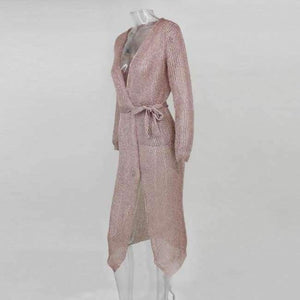 Planet Gates Rgold 1 / S Stretchable women summer sexy beach dress hollow out casual dresses party evening elegant knitted dress vestidos