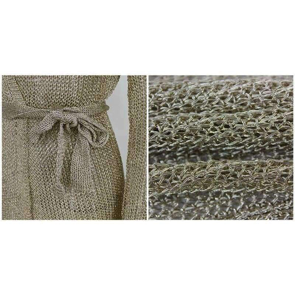 Planet Gates Rgold / S Stretchable women summer sexy beach dress hollow out casual dresses party evening elegant knitted dress vestidos