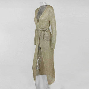 Planet Gates Rgold / S Stretchable women summer sexy beach dress hollow out casual dresses party evening elegant knitted dress vestidos