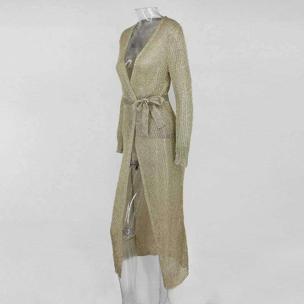 Planet Gates Rgold / S Stretchable women summer sexy beach dress hollow out casual dresses party evening elegant knitted dress vestidos