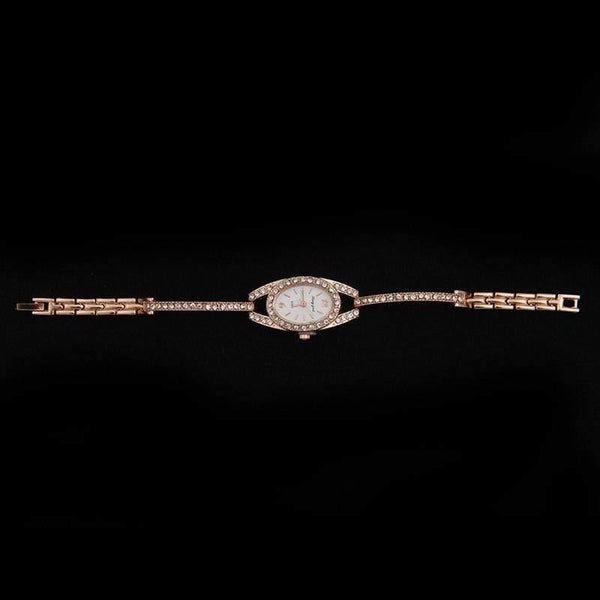 Rhinestone Rose Gold Watches Women Stainless Steel Bracelet Diamante Quartz Watch Women Dress Watches female hours - Planet Gates