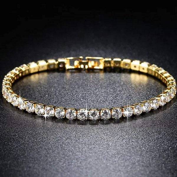 Planet Gates Rhinestone Zircon Rome Bride CZ  Tennis Multi-layer Gold silver Bracelet & Bangles Men/Women Hip hop Party Jewelry  4.0 mm*19 cm
