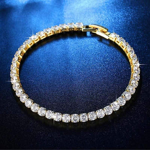 Planet Gates Rhinestone Zircon Rome Bride CZ  Tennis Multi-layer Gold silver Bracelet & Bangles Men/Women Hip hop Party Jewelry  4.0 mm*19 cm
