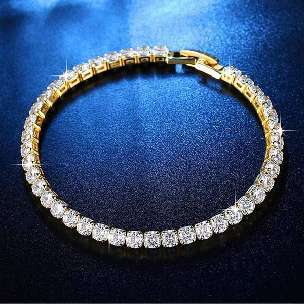 Planet Gates Rhinestone Zircon Rome Bride CZ  Tennis Multi-layer Gold silver Bracelet & Bangles Men/Women Hip hop Party Jewelry  4.0 mm*19 cm