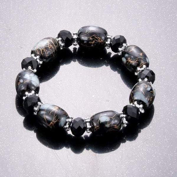 Planet Gates Rhodium Plated Amazonite natural stone streche bracelet elastic pulserase men women fashion jewelry beads created charms diy