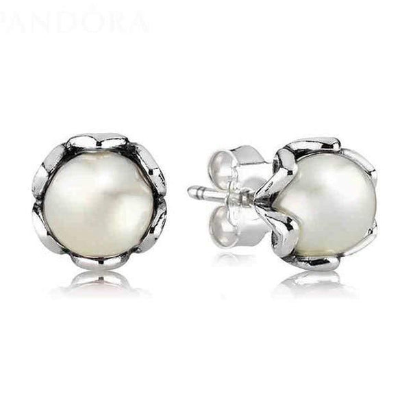 Planet Gates Rhodium Plated Clusters  White Orchid 925 Sterling Silver Earrings Studs For Women Wedding Party Gift DIY Europe Jewelry