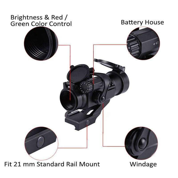 Planet Gates Riflescopes 32mm M2 Sighting Telescope Laser Gun Sight with Reflex Red Green Dot Scope for Picatinny Rail Hunting Tools