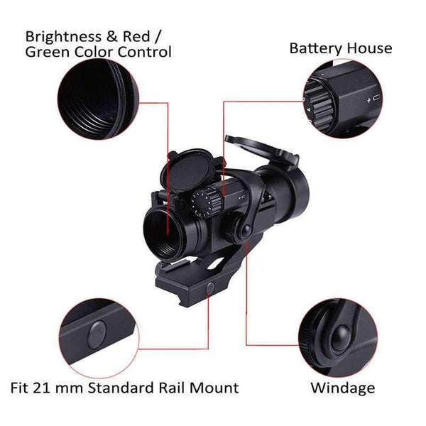 Planet Gates Riflescopes 32mm M2 Sighting Telescope Laser Gun Sight with Reflex Red Green Dot Scope for Picatinny Rail Hunting Tools
