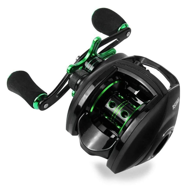Planet Gates Right Hand / 12 / 2000 Series Baitcasting Reel 8.1:1 12+1BB Bass Fishing Reel 8KG Max Drag Left Right Hand Reel Reinforced Nylon Body White Bass