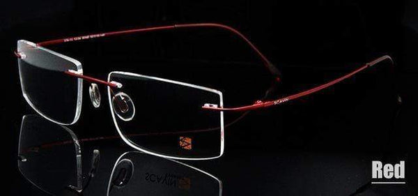 Planet Gates Rimless Titanium red Computer Rimless Titanium Glasses Frame men Memory Eyeglass Frames 7 Colors Square Shape Prescription