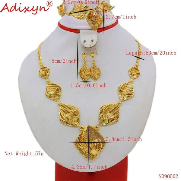 Planet Gates Ring/Earrings/Necklaces/Bracelet Jewelry sets for Women Gold Color African/Nigeria Jewellery Gifts N09052