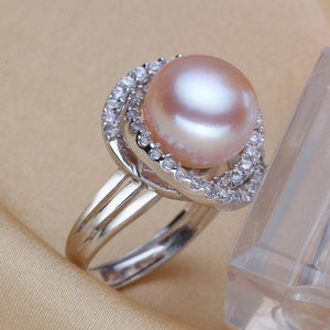 Planet Gates Ring Pearl Jewelry Inlay AAAA Zircon Natural Freshwater Pearl Big Rings 925 Sterling Silver Diamond Rings For Women