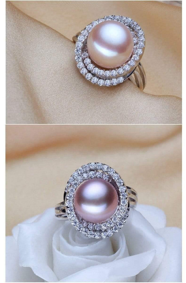 Planet Gates Ring Pearl Jewelry Inlay AAAA Zircon Natural Freshwater Pearl Big Rings 925 Sterling Silver Diamond Rings For Women