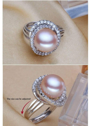 Planet Gates Ring Pearl Jewelry Inlay AAAA Zircon Natural Freshwater Pearl Big Rings 925 Sterling Silver Diamond Rings For Women