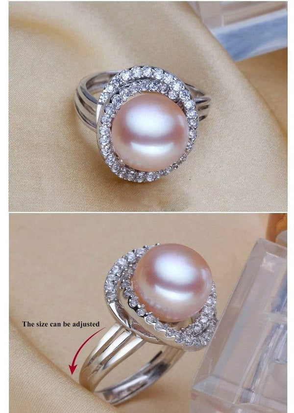 Planet Gates Ring Pearl Jewelry Inlay AAAA Zircon Natural Freshwater Pearl Big Rings 925 Sterling Silver Diamond Rings For Women