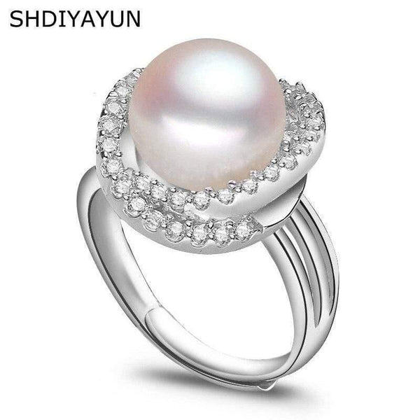 Planet Gates Ring Pearl Jewelry Inlay AAAA Zircon Natural Freshwater Pearl Big Rings 925 Sterling Silver Diamond Rings For Women