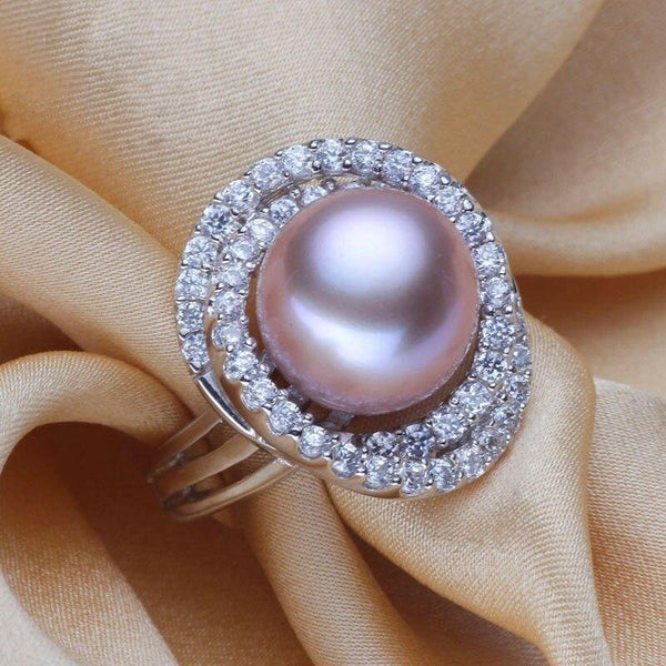 Planet Gates Ring Pearl Jewelry Inlay AAAA Zircon Natural Freshwater Pearl Big Rings 925 Sterling Silver Diamond Rings For Women