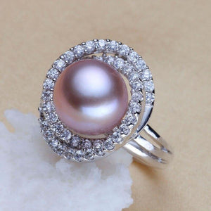 Planet Gates Ring Pearl Jewelry Inlay AAAA Zircon Natural Freshwater Pearl Big Rings 925 Sterling Silver Diamond Rings For Women