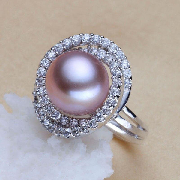 Planet Gates Ring Pearl Jewelry Inlay AAAA Zircon Natural Freshwater Pearl Big Rings 925 Sterling Silver Diamond Rings For Women