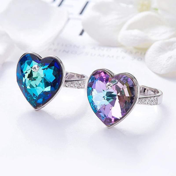 Planet Gates Ring Woman Embellished with crystals Wedding Rings Engagement Gift Heart Jewelry Ringen For Women Finger Ring