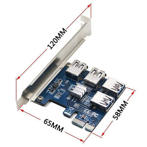 Planet Gates Riser Card PCI-E USB 3.0 PCIe Port Multiplier Card PCI express PCIe 1 to 4 PCI-E to PCI-E for BTC Miner Mining Machine Devices