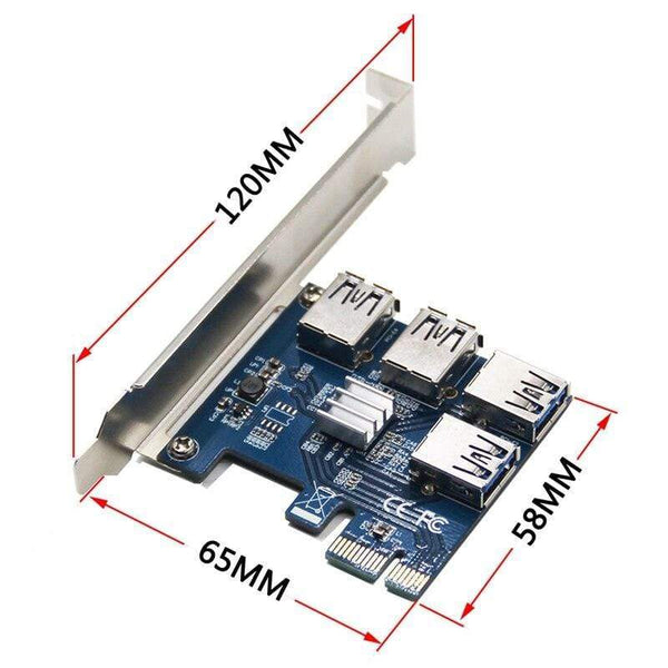 Planet Gates Riser Card PCI-E USB 3.0 PCIe Port Multiplier Card PCI express PCIe 1 to 4 PCI-E to PCI-E for BTC Miner Mining Machine Devices