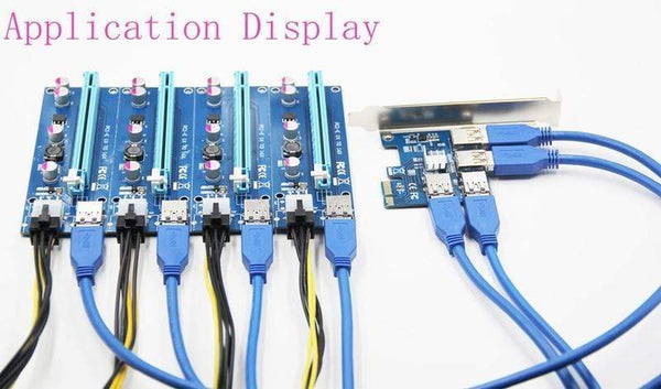 Planet Gates Riser Card PCI-E USB 3.0 PCIe Port Multiplier Card PCI express PCIe 1 to 4 PCI-E to PCI-E for BTC Miner Mining Machine Devices