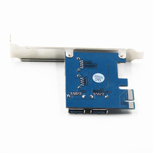 Planet Gates Riser Card PCI-E USB 3.0 PCIe Port Multiplier Card PCI express PCIe 1 to 4 PCI-E to PCI-E for BTC Miner Mining Machine Devices