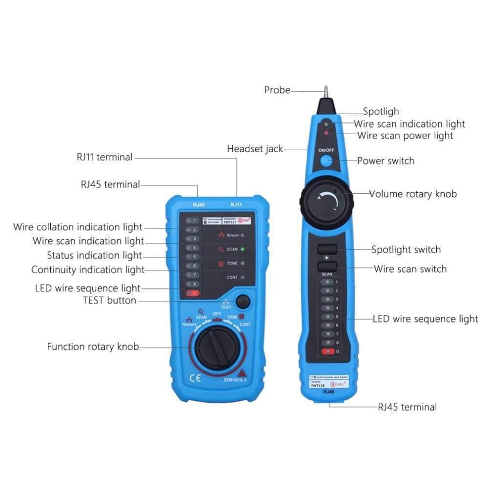 RJ11 RJ45 Cat5 Cat6 Telephone Wire Tracker Tracer Toner Ethernet LAN Network Cable Tester Detector Line Finder