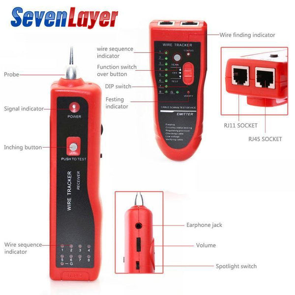 RJ11 RJ45 Cat5 Cat6 Telephone Wire Tracker Tracer Toner Ethernet LAN Network Cable Tester Detector Line Finder JW-360